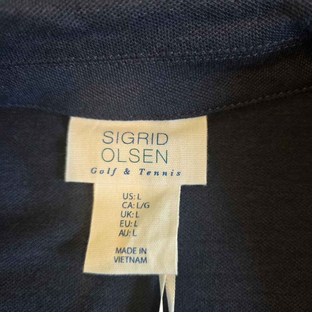 Sigrid Olsen Golf & Tennis Navy Sleeveless Polo Dress with Embroidery Large NWT - Picture 3 of 9